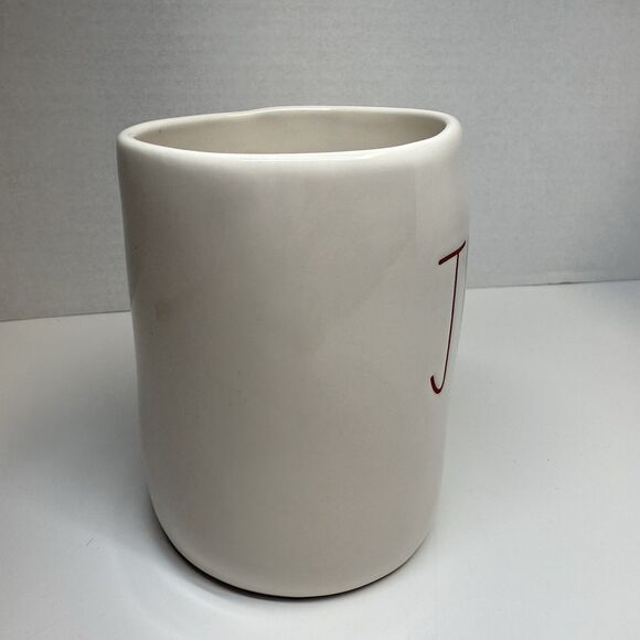 Rae Dunn Red Lettering JINGLE Holiday White Large Coffee Mug New - Picture 4 of 7